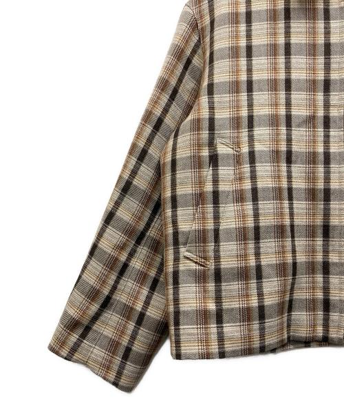 AURALEE（オーラリー）AURALEE (オーラリー) DOUBLE FACE CHECK ZIP BLOUSON ブラウン サイズ:4の古着・服飾アイテム