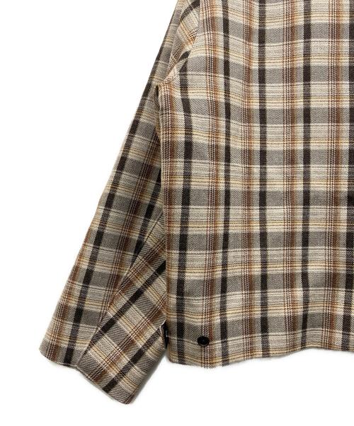 AURALEE（オーラリー）AURALEE (オーラリー) DOUBLE FACE CHECK ZIP BLOUSON ブラウン サイズ:4の古着・服飾アイテム