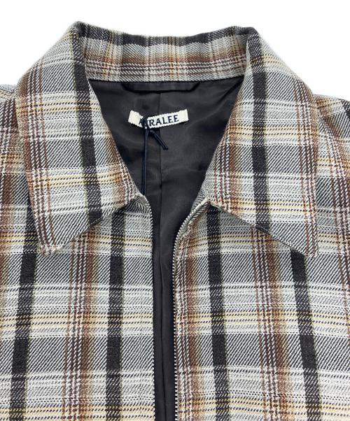 AURALEE（オーラリー）AURALEE (オーラリー) DOUBLE FACE CHECK ZIP BLOUSON ブラウン サイズ:4の古着・服飾アイテム