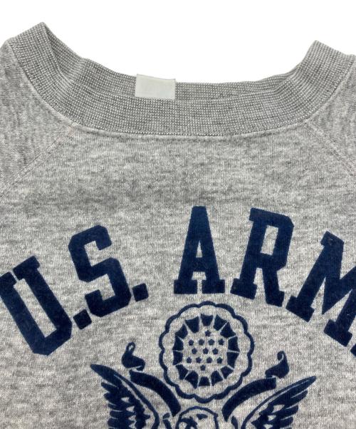 ArteX（アルテックス）ArteX (アルテックス) フロッキープリント U.S. ARMY ヴィンテージプリントスウェット グレー サイズ:XLの古着・服飾アイテム