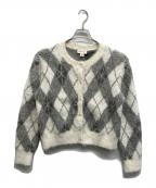 Calvin Kleinカルバンクライン）の古着「アーガイルセーター シャギーニットカーディガン」｜グレー