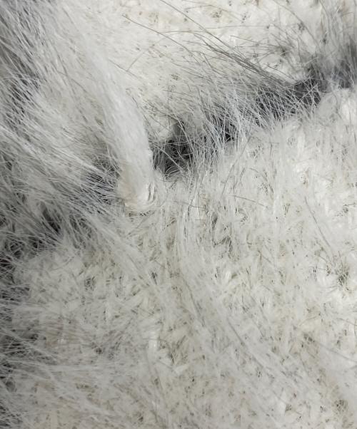 Calvin Klein（カルバンクライン）Calvin Klein (カルバンクライン) アーガイルセーター シャギーニットカーディガン グレー サイズ:Mの古着・服飾アイテム