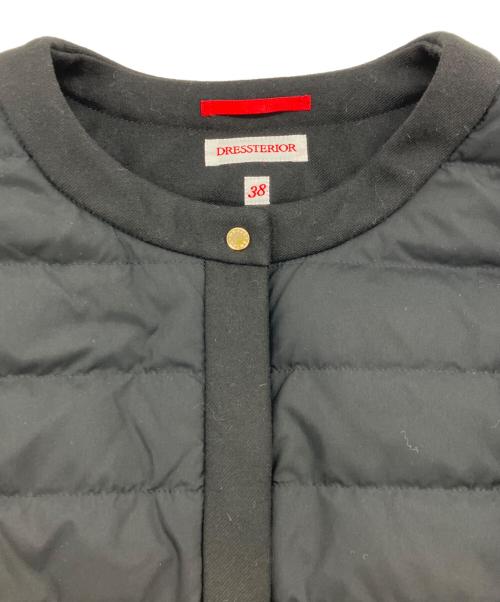 DRESSTERIOR（ドレステリア）DRESSTERIOR (ドレステリア) ノーカラーライトダウンジャケット ブラック サイズ:38の古着・服飾アイテム