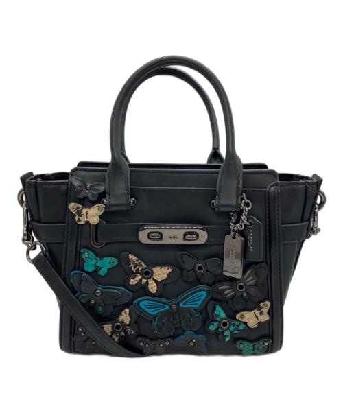 COACH（コーチ）COACH (コーチ) スワッガー バタフライ2WAY ハンドバッグ ブラック サイズ:下記参照-*の古着・服飾アイテム
