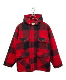 JOHNSON WOOLEN MILLS（ジョンソンウーレンミルズ）の古着「バッファローチェックウールハンティングジャケット」｜レッド