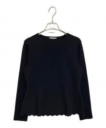 theory luxe（セオリーリュクス）の古着「ペプラムニット」｜ネイビー