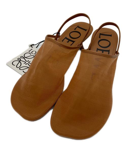 LOEWE（ロエベ）LOEWE (ロエベ) PETAL MESH SLING-BACK MULE　ペタル メッシュ スリングバック ミュール ブラウン サイズ:37 未使用品の古着・服飾アイテム