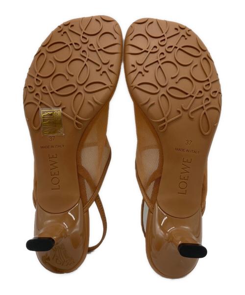 LOEWE（ロエベ）LOEWE (ロエベ) PETAL MESH SLING-BACK MULE　ペタル メッシュ スリングバック ミュール ブラウン サイズ:37 未使用品の古着・服飾アイテム