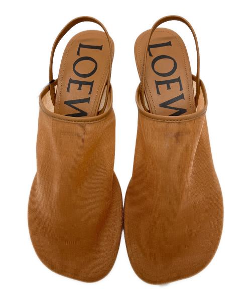 LOEWE（ロエベ）LOEWE (ロエベ) PETAL MESH SLING-BACK MULE　ペタル メッシュ スリングバック ミュール ブラウン サイズ:37 未使用品の古着・服飾アイテム