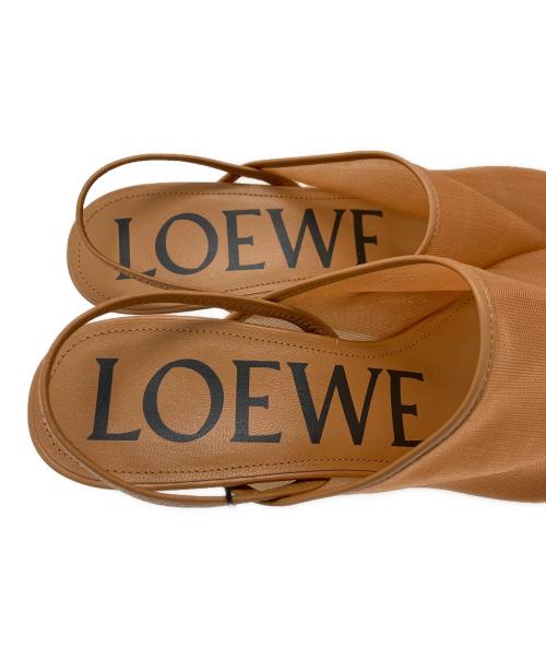 LOEWE（ロエベ）LOEWE (ロエベ) PETAL MESH SLING-BACK MULE　ペタル メッシュ スリングバック ミュール ブラウン サイズ:37 未使用品の古着・服飾アイテム