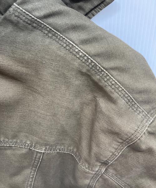 Eddie Bauer（エディーバウアー）Eddie Bauer (エディーバウアー) 襟レザートラッカージャケット カーキ サイズ:Mの古着・服飾アイテム