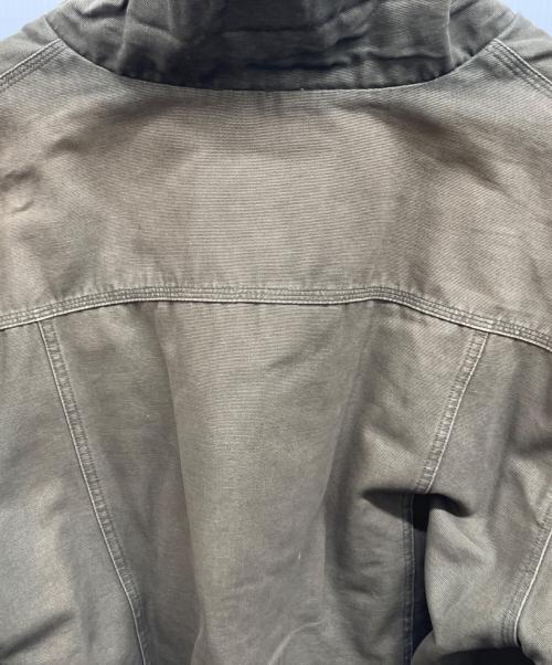 Eddie Bauer（エディーバウアー）Eddie Bauer (エディーバウアー) 襟レザートラッカージャケット カーキ サイズ:Mの古着・服飾アイテム