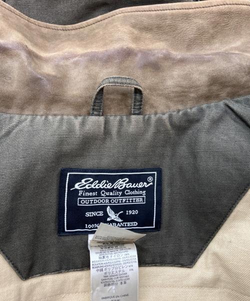 Eddie Bauer（エディーバウアー）Eddie Bauer (エディーバウアー) 襟レザートラッカージャケット カーキ サイズ:Mの古着・服飾アイテム