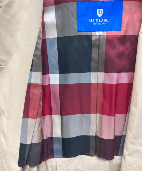 BLUE LABEL CRESTBRIDGE（ブルーレーベルクレストブリッジ）BLUE LABEL CRESTBRIDGE (ブルーレーベルクレストブリッジ) ステンカラーコート ベージュ サイズ:38の古着・服飾アイテム