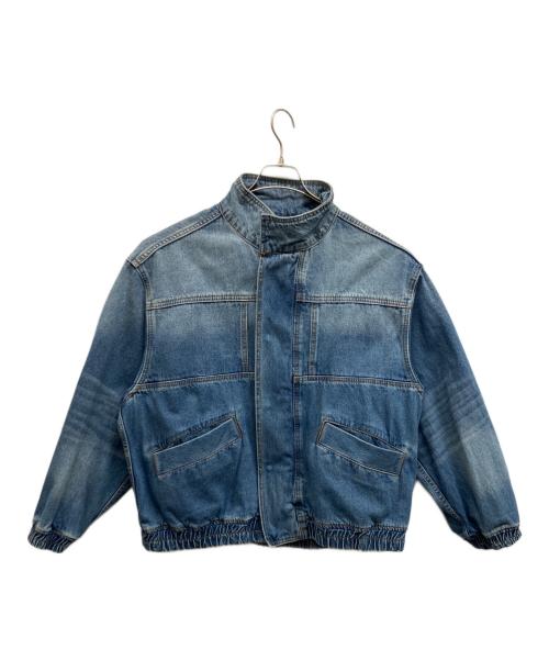 Adam et Rope（アダム エ ロペ）Adam et Rope (アダム エ ロペ) ドライタッチ デニム スタンドカラー ブルゾン インディゴ サイズ:Mの古着・服飾アイテム