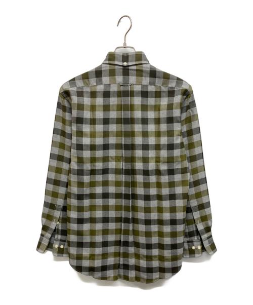 Aquascutum（アクアスキュータム）Aquascutum (アクアスキュータム) チェックシャツ グレー×グリーン サイズ:Mの古着・服飾アイテム