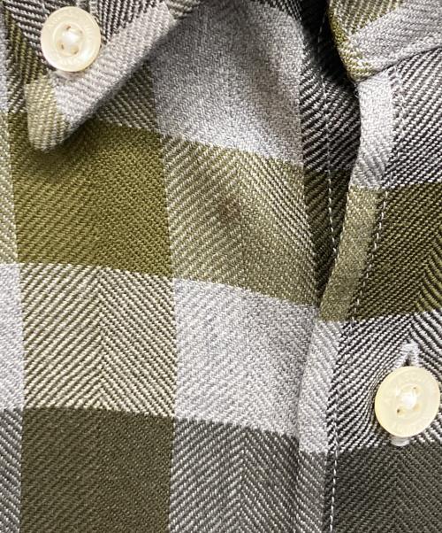 Aquascutum（アクアスキュータム）Aquascutum (アクアスキュータム) チェックシャツ グレー×グリーン サイズ:Mの古着・服飾アイテム
