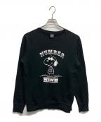 NUMBER (N)INE×PEANUTSナンバーナイン×ピーナッツ）の古着「ピーナッツコラボラグランスウェット」｜ブラック