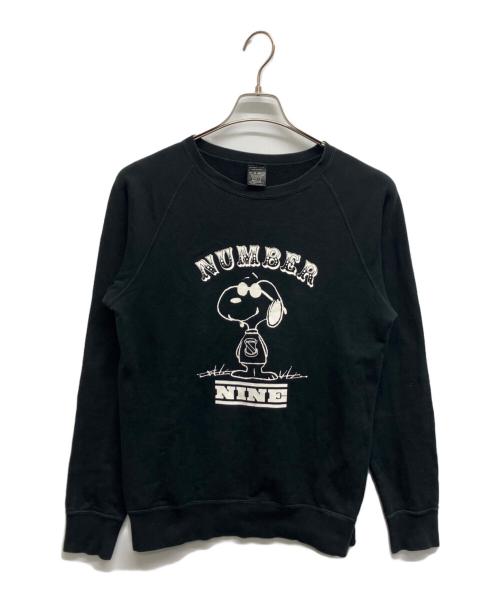 NUMBER (N)INE（ナンバーナイン）NUMBER (N)INE (ナンバーナイン) PEANUTS (ピーナッツ) ピーナッツコラボラグランスウェット ブラック サイズ:2の古着・服飾アイテム