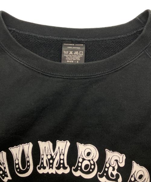 NUMBER (N)INE（ナンバーナイン）NUMBER (N)INE (ナンバーナイン) PEANUTS (ピーナッツ) ピーナッツコラボラグランスウェット ブラック サイズ:2の古着・服飾アイテム