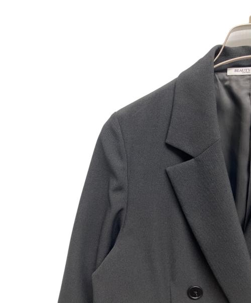 BEAUTY&YOUTH（ビューティーアンドユース）BEAUTY&YOUTH (ビューティーアンドユース) ポリエステルブレント ダブルジャケット ダークグレー サイズ:Sの古着・服飾アイテム