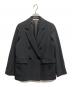BEAUTY&YOUTH（ビューティーアンドユース）の古着「ポリエステルブレント ダブルジャケット」｜ダークグレー