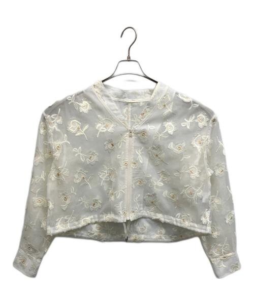Spick and Span（スピック＆スパン）Spick and Span (スピック＆スパン) エンブロイダリーシャツブルゾン ホワイト サイズ:Freeの古着・服飾アイテム