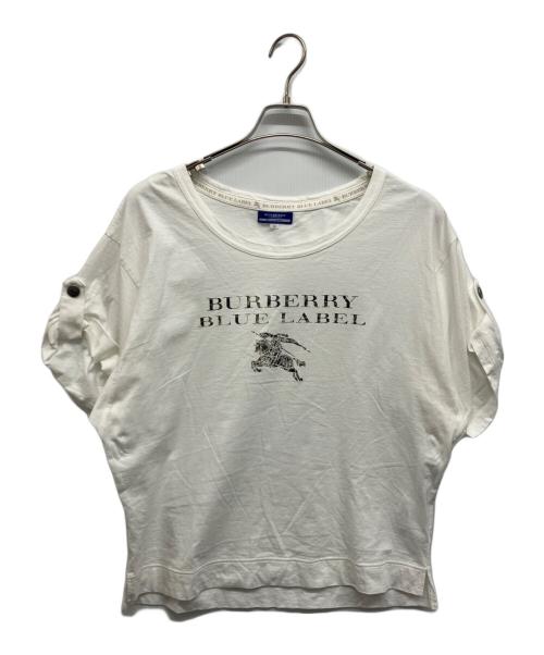 BURBERRY BLUE LABEL（バーバリー ブルー レーベル）BURBERRY BLUE LABEL (バーバリー ブルー レーベル) ロゴプリントTシャツ ホワイト サイズ:38の古着・服飾アイテム