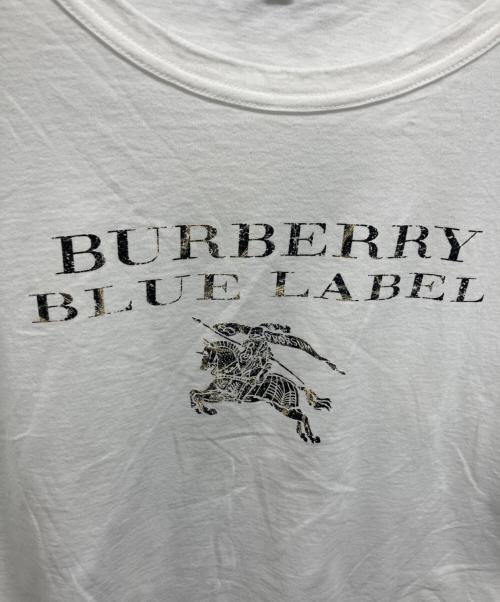 BURBERRY BLUE LABEL（バーバリー ブルー レーベル）BURBERRY BLUE LABEL (バーバリー ブルー レーベル) ロゴプリントTシャツ ホワイト サイズ:38の古着・服飾アイテム
