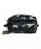 A BATHING APE×PORTERア ベイシング エイプ×ポーター）の古着「CITY CAMO WAIST BAG」｜ブラック