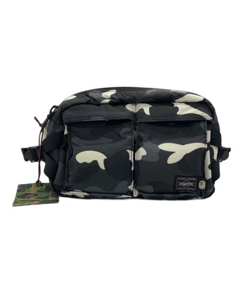A BATHING APE（アベイシングエイプ）A BATHING APE (ア ベイシング エイプ) PORTER (ポーター) CITY CAMO WAIST BAG ブラックの古着・服飾アイテム