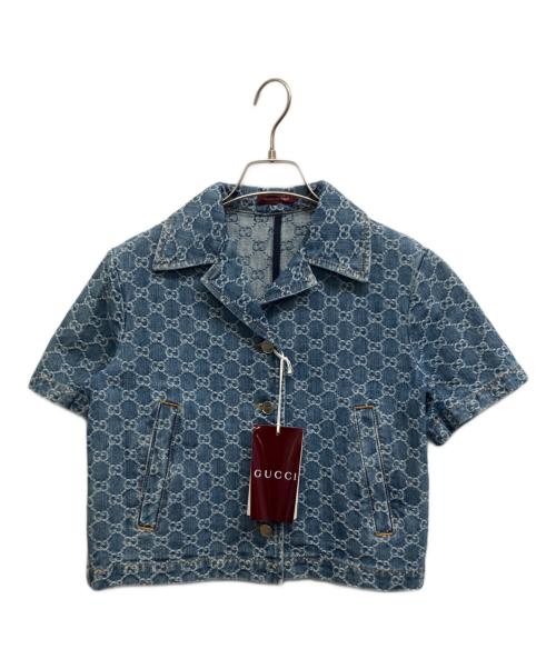 GUCCI（グッチ）GUCCI (グッチ) GGジャガードデニムシャツ インディゴ サイズ:36の古着・服飾アイテム