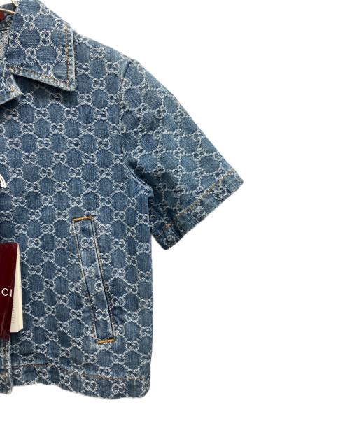 GUCCI（グッチ）GUCCI (グッチ) GGジャガードデニムシャツ インディゴ サイズ:36の古着・服飾アイテム