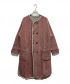 45Rフォーティファイブ・アール）の古着「ヘリンボーンウールニットノーカラーコート」｜レッド