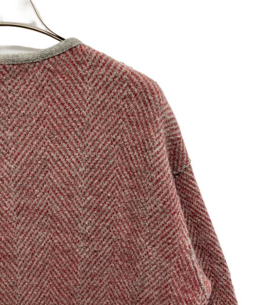 45R（フォーティファイブ・アール）45R (フォーティファイブ・アール) ヘリンボーンウールニットノーカラーコート レッド サイズ:2の古着・服飾アイテム