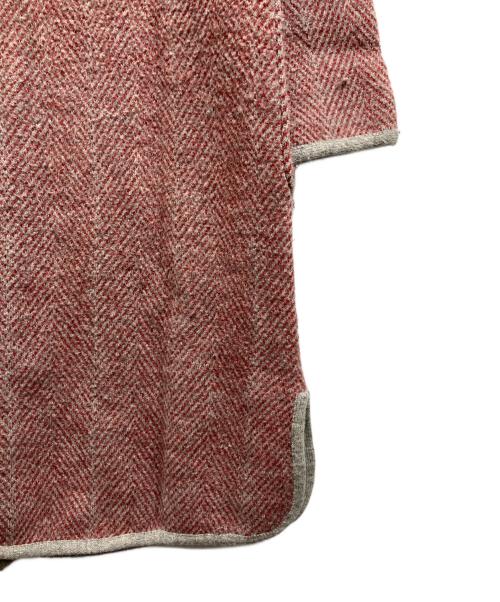 45R（フォーティファイブ・アール）45R (フォーティファイブ・アール) ヘリンボーンウールニットノーカラーコート レッド サイズ:2の古着・服飾アイテム