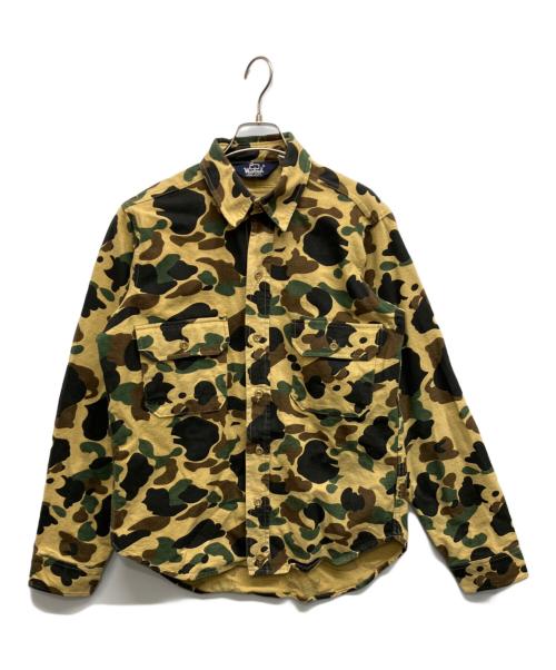 WOOLRICH（ウールリッチ）WOOLRICH (ウールリッチ) ダックハンターカモ シャモアクロス フラップポケット L/S シャツ ベージュ サイズ:Mの古着・服飾アイテム