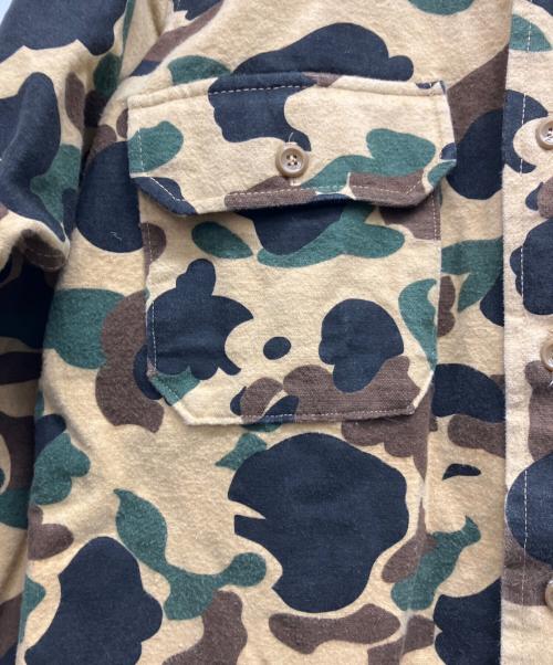 WOOLRICH（ウールリッチ）WOOLRICH (ウールリッチ) ダックハンターカモ シャモアクロス フラップポケット L/S シャツ ベージュ サイズ:Mの古着・服飾アイテム