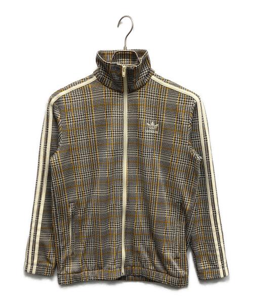 adidas（アディダス）adidas (アディダス) タータンチェックトラックジャケット ベージュ サイズ:Mの古着・服飾アイテム