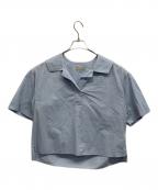 MARGARET HOWELLマーガレットハウエル）の古着「MARGARET HOWELL COTTON LINEN SHIRT」｜ブルー