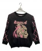 jouetie×ジョジョの奇妙な冒険ジュエティ×ジョジョノ奇妙ナ冒険）の古着「【ジョジョの奇妙な冒険 ストーンオーシャン】ルーズジャガードニット」｜ブラック