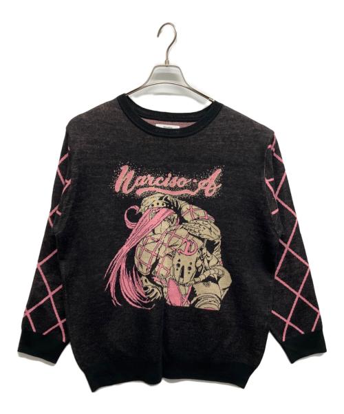 jouetie（ジュエティ）jouetie (ジュエティ) ジョジョの奇妙な冒険 (ジョジョノ奇妙ナ冒険) 【ジョジョの奇妙な冒険 ストーンオーシャン】ルーズジャガードニット ブラック サイズ:Mの古着・服飾アイテム