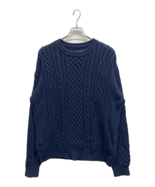 Eddie Bauer（エディーバウアー）Eddie Bauer (エディーバウアー) ケーブルニット ネイビー サイズ:Lの古着・服飾アイテム
