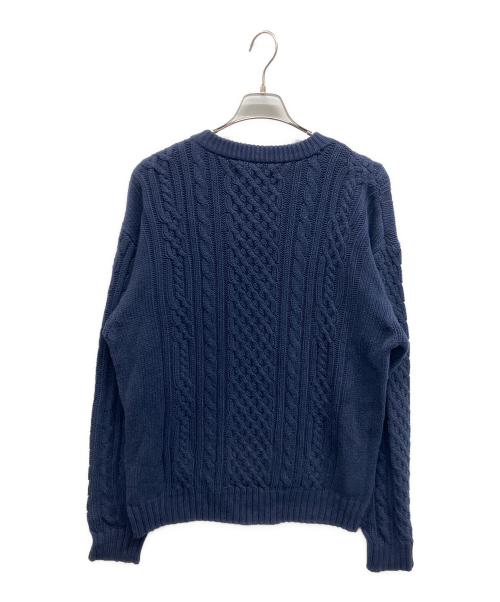 Eddie Bauer（エディーバウアー）Eddie Bauer (エディーバウアー) ケーブルニット ネイビー サイズ:Lの古着・服飾アイテム