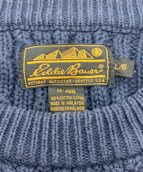 Eddie Bauer（エディーバウアー）Eddie Bauer (エディーバウアー) ケーブルニット ネイビー サイズ:Lの古着・服飾アイテム