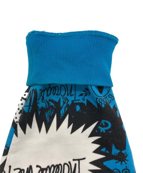 stussy（ステューシー）stussy (ステューシー) 総柄ジップパーカー ブルー×ホワイト サイズ:Mの古着・服飾アイテム