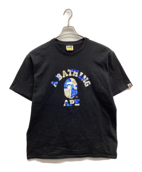 A BATHING APE（ア ベイシング エイプ）A BATHING APE (ア ベイシング エイプ) CAMO COLLEGE TEE ブラック サイズ:2XLの古着・服飾アイテム