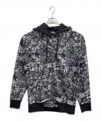 stussyステューシー）の古着「総柄ジップパーカー」｜ブラック