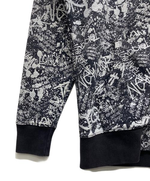 stussy（ステューシー）stussy (ステューシー) 総柄ジップパーカー ブラック サイズ:Mの古着・服飾アイテム
