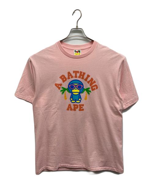 A BATHING APE（アベイシングエイプ）A BATHING APE (アベイシングエイプ) プリントTシャツ ピンク サイズ:XLの古着・服飾アイテム